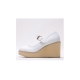 Women's synthetic leather round toe high platform wedge heels mary  jane shoes