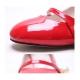 Women's glossy synthetic leather round toe mary-jane beads moons heels pumps black pink red beige silver