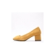 Women's basic synthetic suede bold heels pumps black wine mustard beige