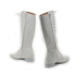 Men's Glossy White side zip closure lace ups  knee high Boots