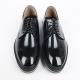 men's plain toe black synthetic leather lace up wedges heels oxfords