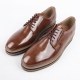 men's plain toe brown synthetic leather lace up wedges heels oxfords