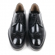 men's wing tips black synthetic leather lace up wedges heels oxfords