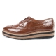 men's wing tips brown synthetic leather lace up wedges heels oxfords