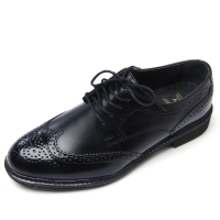 men's punching wing tips black synthetic leather lace up oxfords