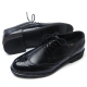 men's punching wing tips black synthetic leather lace up oxfords
