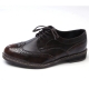 men's punching wing tips brown synthetic leather lace up oxfords
