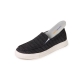 Men's synthetic fabric rubber sole black gray casual slip-on sneakers