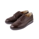 Men's synthetic leather punched wing tips round toe lace ups shoes black brown
