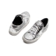 Women's vintage glitter silver star patch lace ups sneakers
