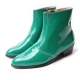 Men's synthetic leather glossy green side zip high heel ankle boots made in KOREA US 5.5-10.5
