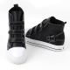 women's 4 buckle sneakers high top zipper shoes black