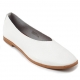 women's  synthetic leather round toe flat shoes white