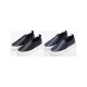 Women's synthetic leather round toe rubber sole slip-on sneakers navy