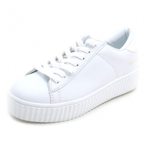 Women's synthetic leather featuring a lace ups chunky platform sneakers ...