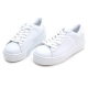 Women's synthetic leather featuring a lace ups chunky platform  sneakers white