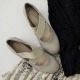 Women's synthetic suede round toe hidden wedge cross strap pumps gray