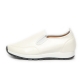 Men's white synthetic leather platform height side gores slip-on sneakers increase insoles shoes US 7 - US 10.5
