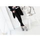Women's oiled thick platform vintage destroyed fashion sneakers
