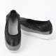 Women's real leather round toe side thick platform shoes black white