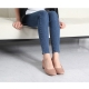 women's synthetic suede round toe chunky med heels