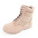 Men's beige two tone synthetic suede fabric eyelet lace up combat sole ankle boots