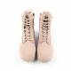 Men's beige two tone synthetic suede fabric eyelet lace up combat sole ankle boots