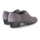 Men's pointed toe gray suede lace up high heels oxfords