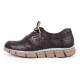 Men's round toe lace up brown leather sneakers