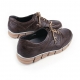 Men's round toe lace up brown leather sneakers