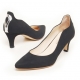 women's synthetic suede pointed toe med heels pumps US5-US10.5