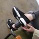 Women's synthetic fabric comfort platform sole side gore slip on sneakers black gray
