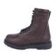 Men's brown comfy padding entrance 13 eyelet lace up side zip combat sole ankle boots