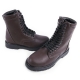 Men's brown comfy padding entrance 13 eyelet lace up side zip combat sole ankle boots