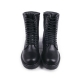 Men's black comfy padding entrance 13 eyelet lace up side zip combat sole ankle boots
