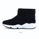 Women's synthetic suede inner fur comfort sole black ankle boots