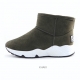 Women's synthetic suede inner fur comfort sole Khaki ankle boots