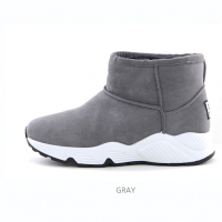 Women's synthetic suede inner fur comfort sole gray ankle boots