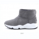 Women's synthetic suede inner fur comfort sole gray ankle boots
