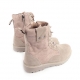 Men's beige synthetic suede combat sole ankle boots﻿