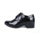 Men's wrinkle black leather increase height open lacing oxfords elevator shoes