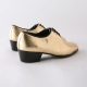 Men's plain toe glitter gold lace up high heels oxfords