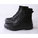 Men's black leather fabric eyelet lace up velcro combat sole back tap lightweight desert ankle boots﻿