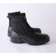 Men's black leather fabric eyelet lace up velcro combat sole back tap lightweight desert ankle boots﻿