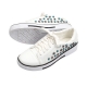 Women's real leather round rubber cap toe studded sneakers black white