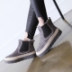 Women's synthetic suede ethnic espadrille side heel detail  chelsea  boots black gray brown