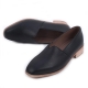 Women's square toe slip-on low heels loafers black brown