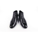 Men's wingtips warm inner napping side zip wrinkle black leather ankle boots