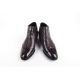 Men's wingtips warm inner napping side zip wrinkle brown leather ankle boots