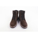 Men's two tone inner napping side zip eyelet lace up padding entrance back tap combat sole brown ankle boots﻿
